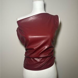 Elegant Off-Shoulder Burgundy Top